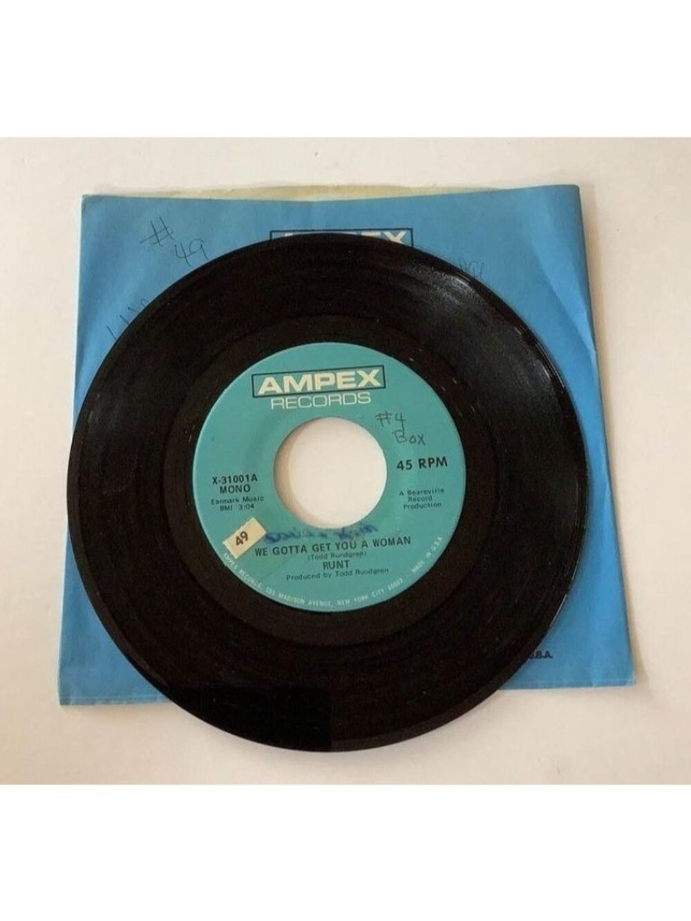 Runt - Baby Let’s Swing & We Gotta Get You A Woman 45 Record